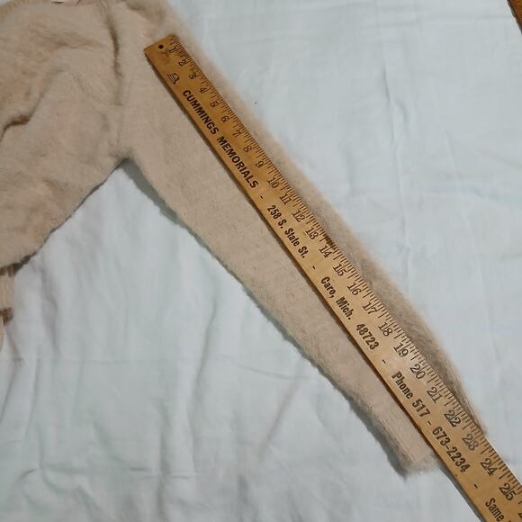 Altar’d State Med Blush Crochet Lace Hem w/ Blouse Underlay long-Sleeved Sweater - Picture 12 of 14